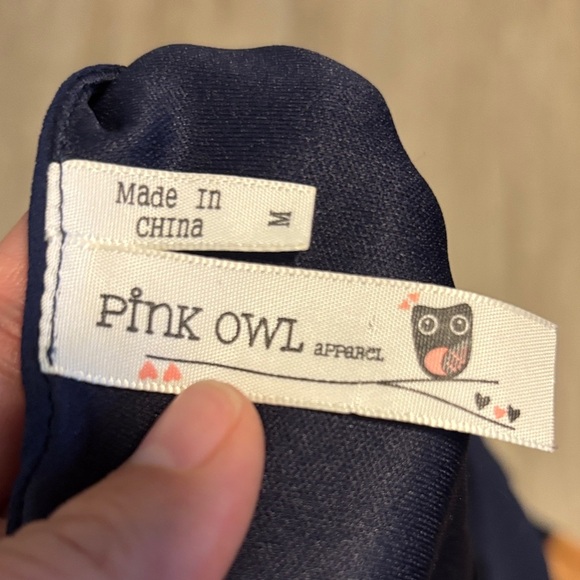 Pink Owl Navy and Tan Dress - Picture 2 of 3